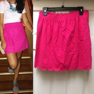 J.Crew hot pink scalloped skirt